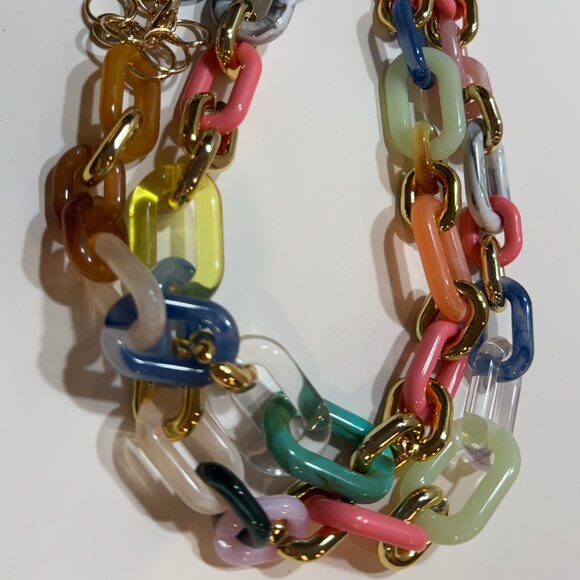 Plunder Jewelry - 🌈 Plunder Designs Color Pop Acrylic Chain Necklace – Statement Jewelry NEW